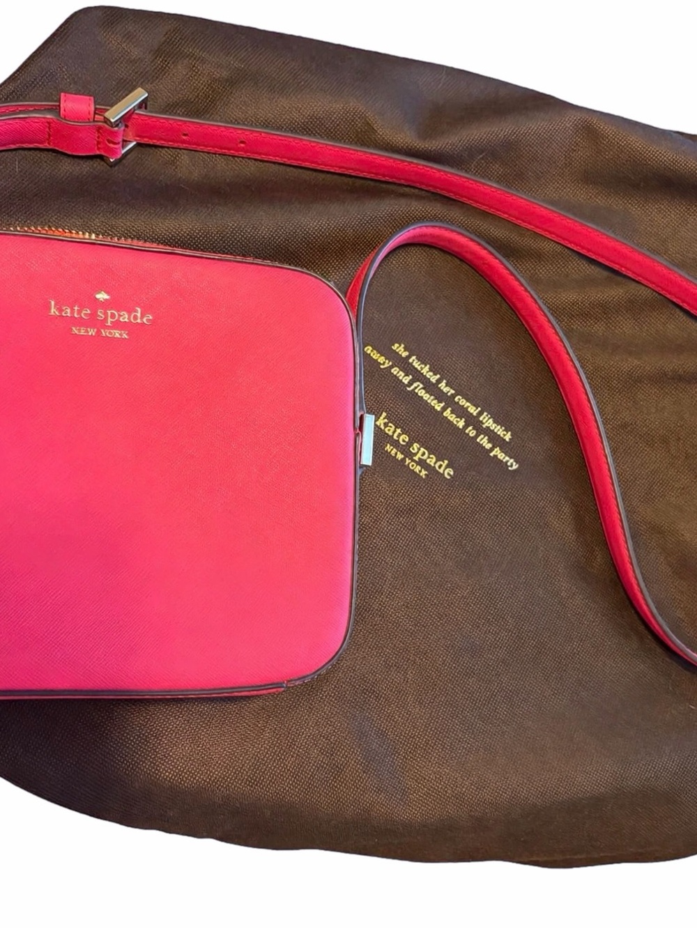 NWT Kate Spade New York Lili Small Camera Crossbody Bag Hot Pink w/ Dust Bag